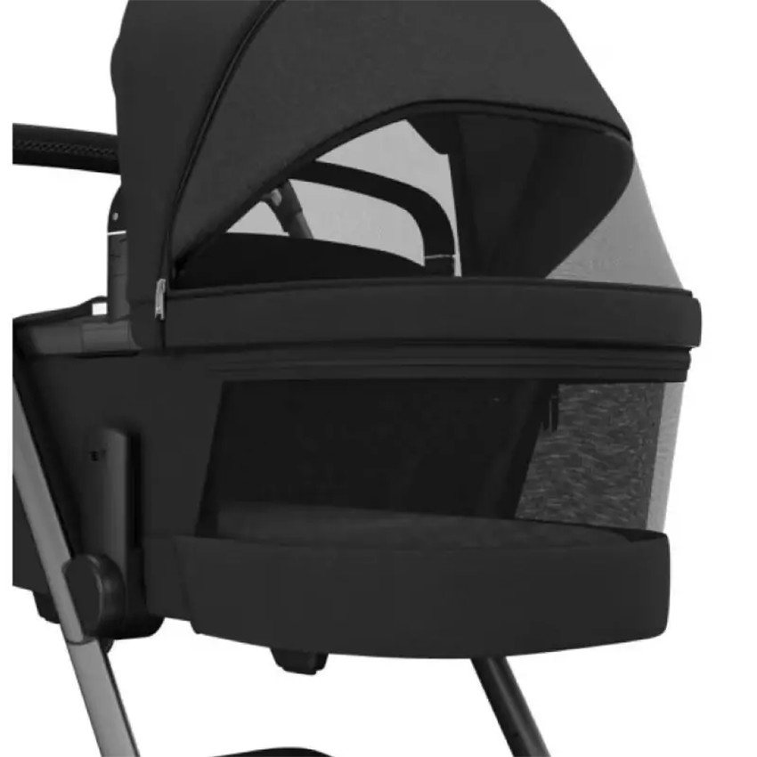 Kinderwagen Fame + Draagmand Twillic Black/ Frame Black Leather 