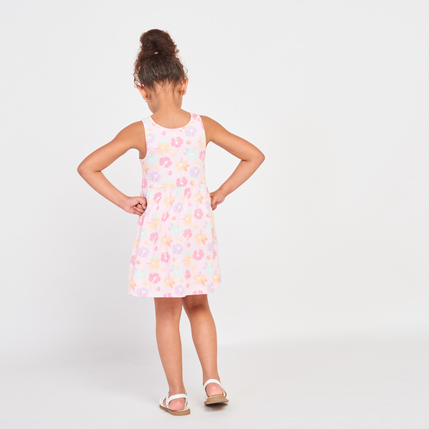 Robe sans manches imprimé fantaisie pour fille 