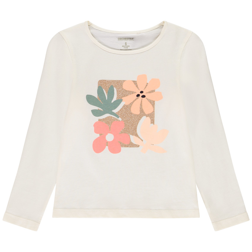 T-shirt manches longues print pailleté pour fille 