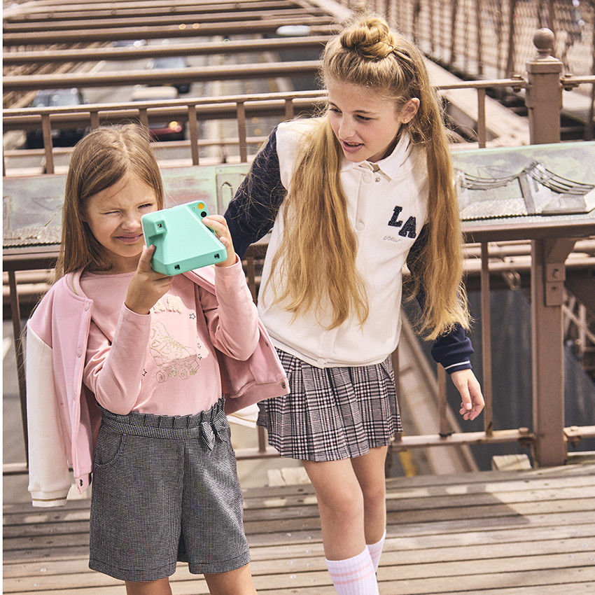 Veste teddy en molleton contrecollé sherpa patch LA pour fille 