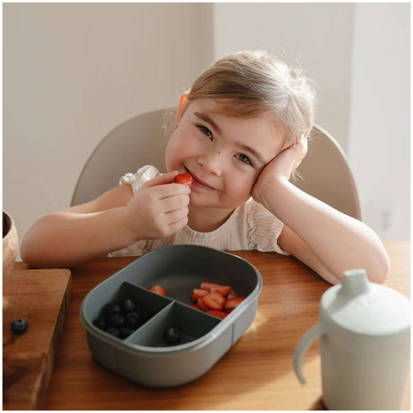 Lunchbox avec compartiments et couverts Gris Foncé 
