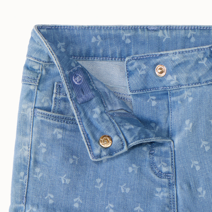 Jean large imprimé fleurs pour bébé fille 