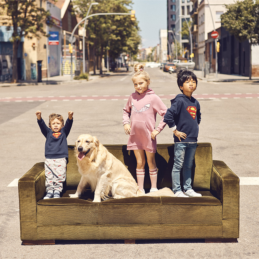 Sweatshirt in fleece Superman Warner voor baby jongen 