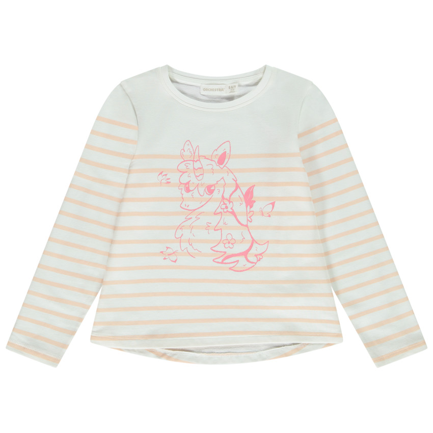 Marinière manches longues print licorne pour fille 