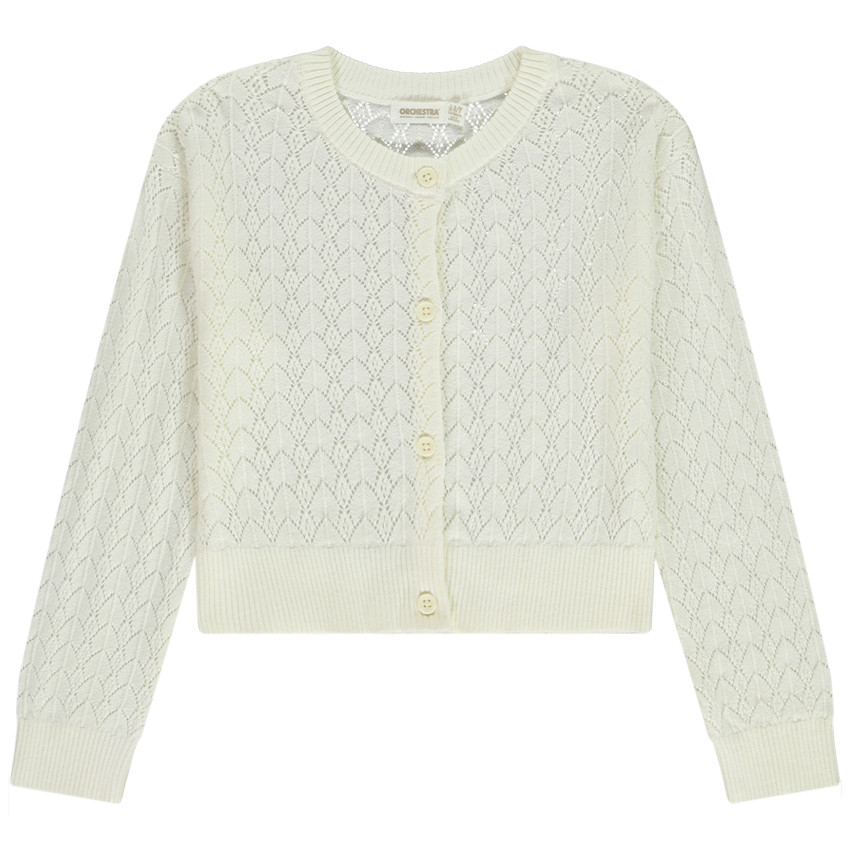 Vest in opengewerkt brei voor meisjes 