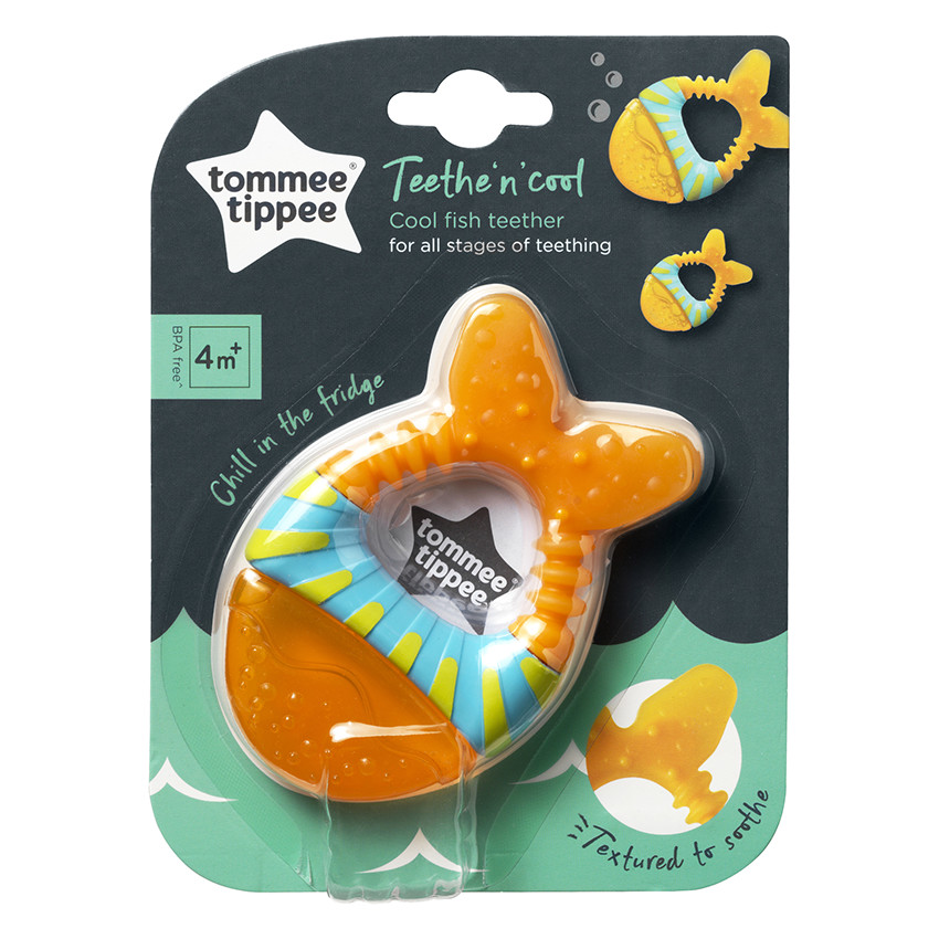 Anneau de dentition texturé poisson - Jaune 