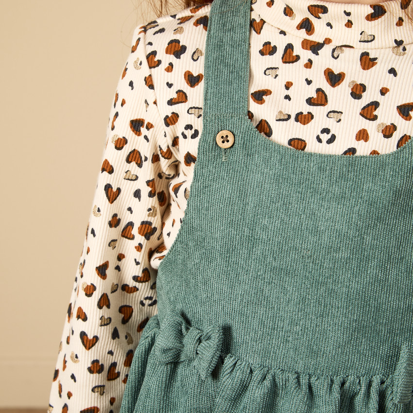 Robe courte sans manches uni en velours pour bébé fille 