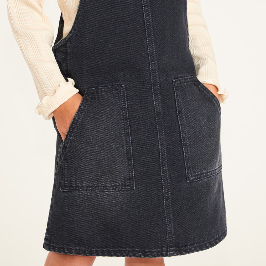 Robe salopette fille en jean 