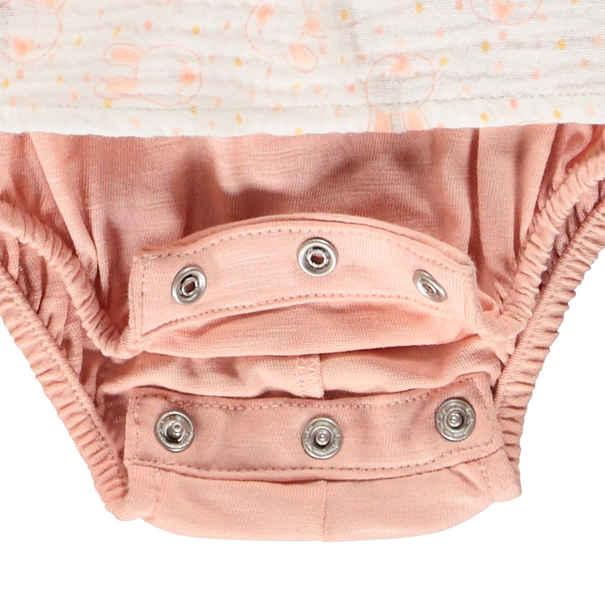 Kort babyspeelpakje van katoen voor meisjes 