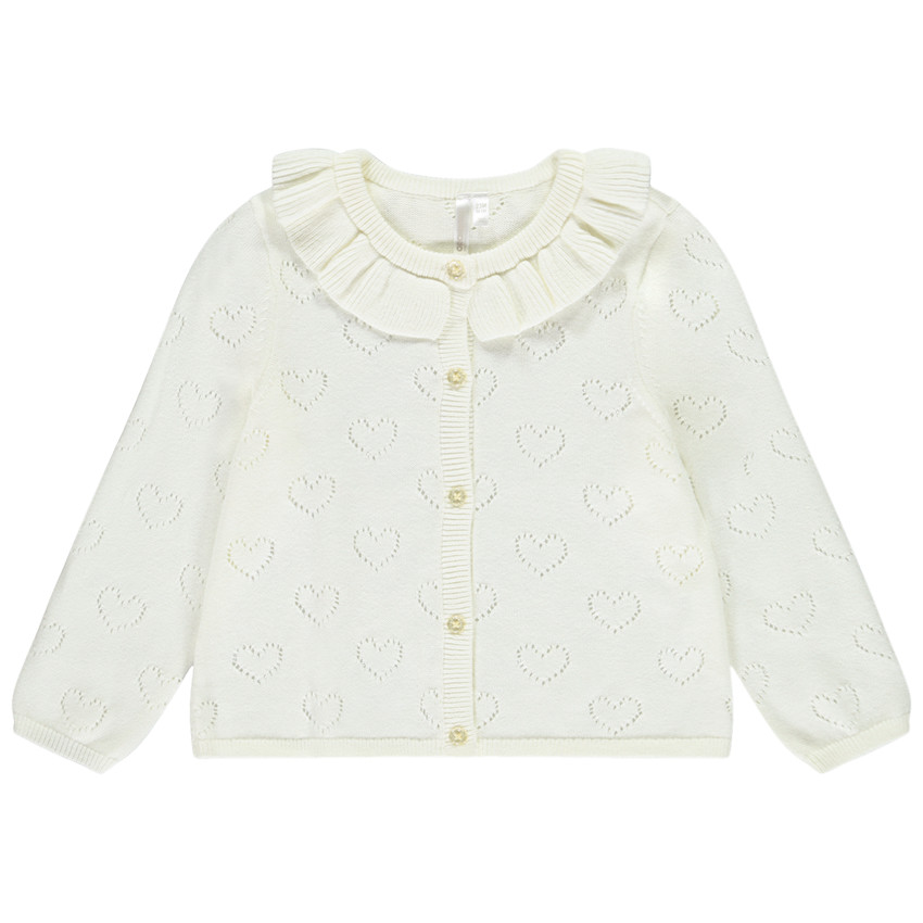 Gilet manches longues en tricot fantaisie pour bébé fille  