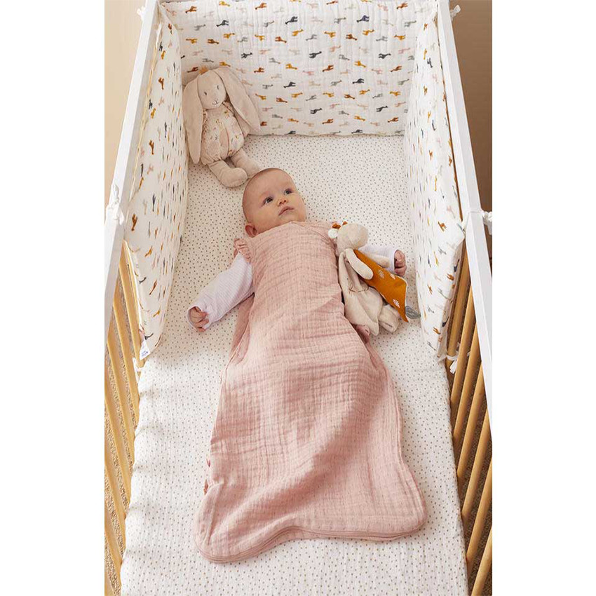 Gigoteuse sans manches en mousseline Mix & Match 70 cm - Rose 