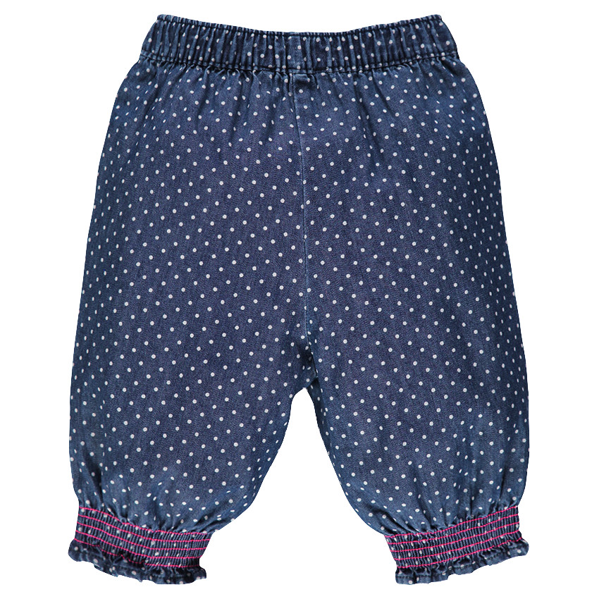 Korte broek in jeans met stippen en bloemen voor meisjes 