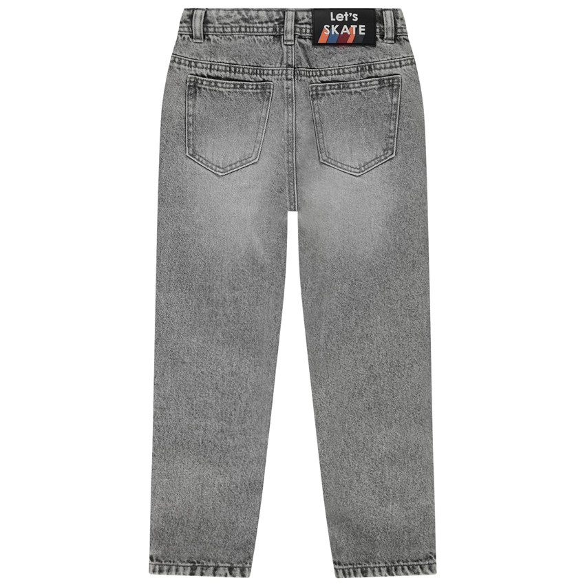 Jean large effet délavé à poches pour garçon 