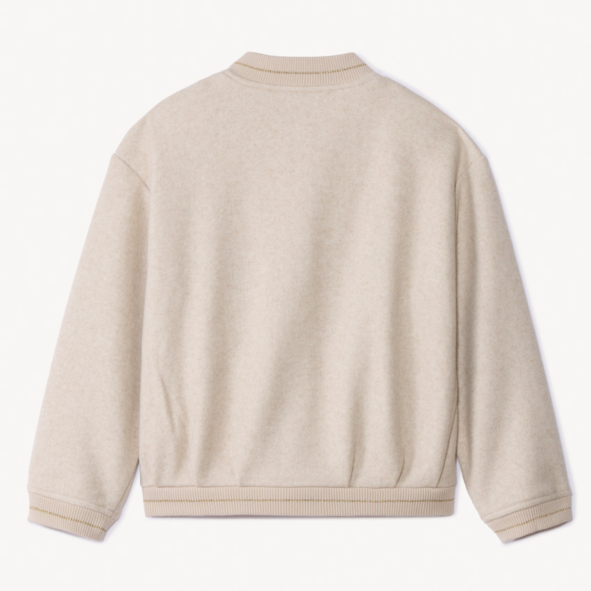 Veste manches longues à col teddy en feutrine pour fille 