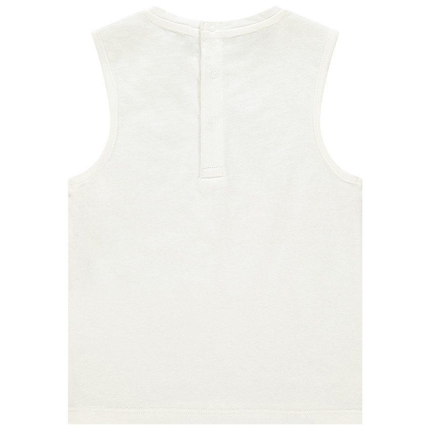 Débardeur en coton bio à rayures et animal printé 