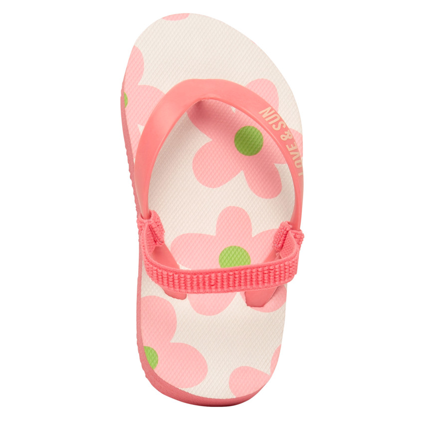 Tongs bride printée imprimé fleurs pour fille avec lanière selon l'âge 
