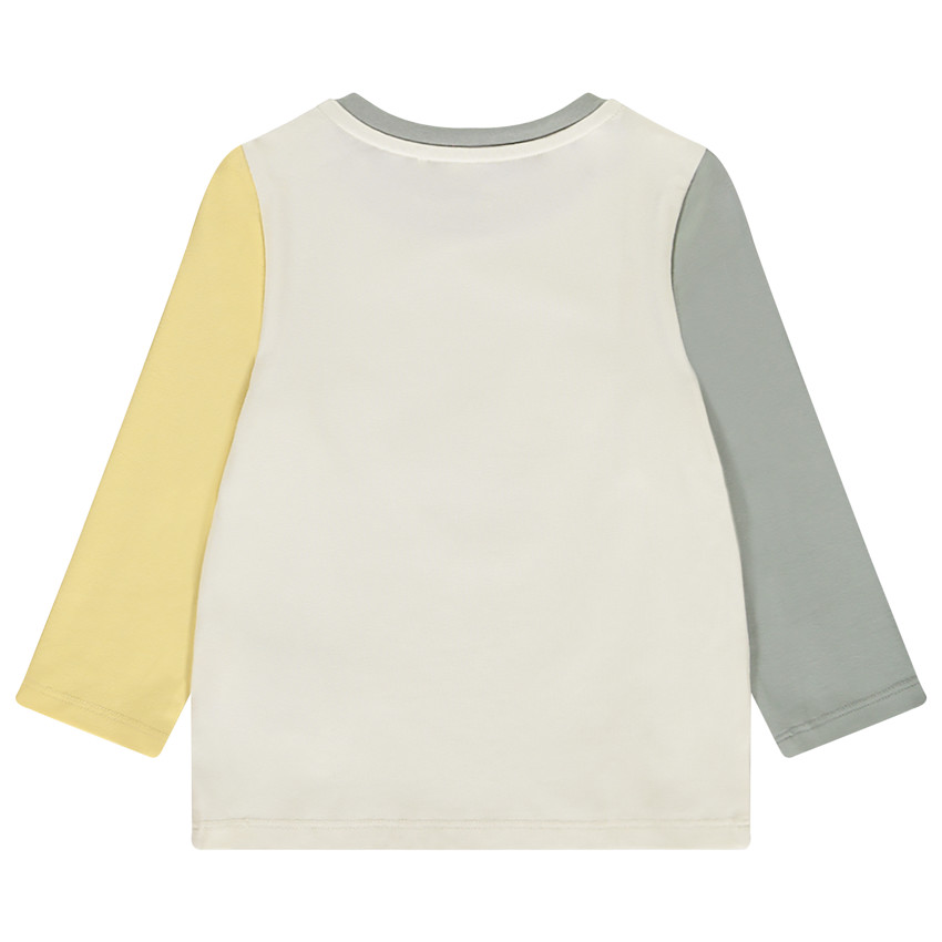 T-shirt manches longues effet color block print dino pour bébé garçon 
