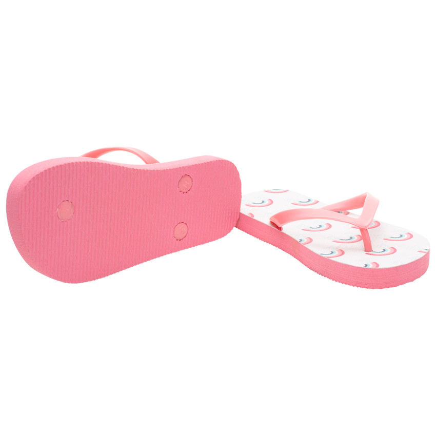 Tongs roses imprimées arcs-en-ciel pour fille 