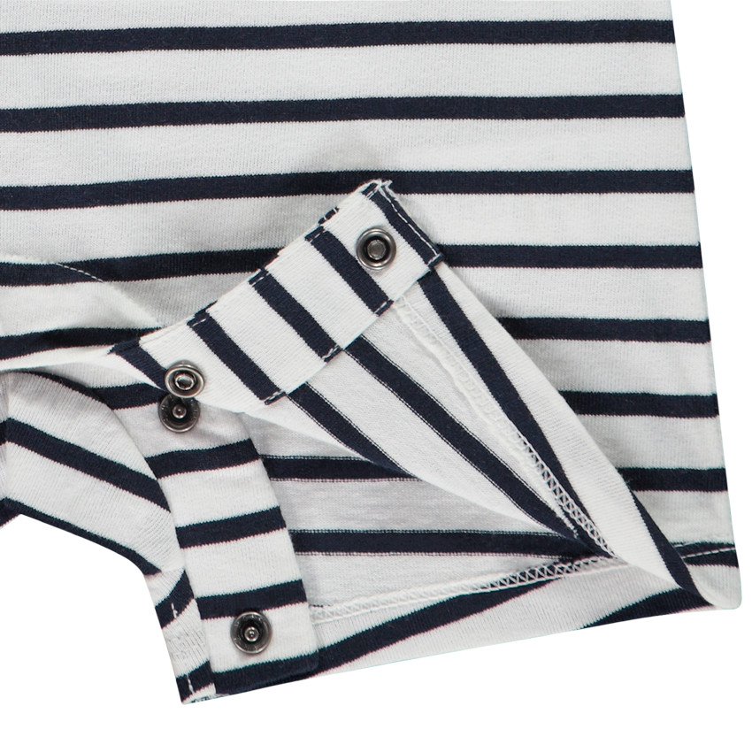 Gestreepte combishort met krabprint voor baby jongen 
