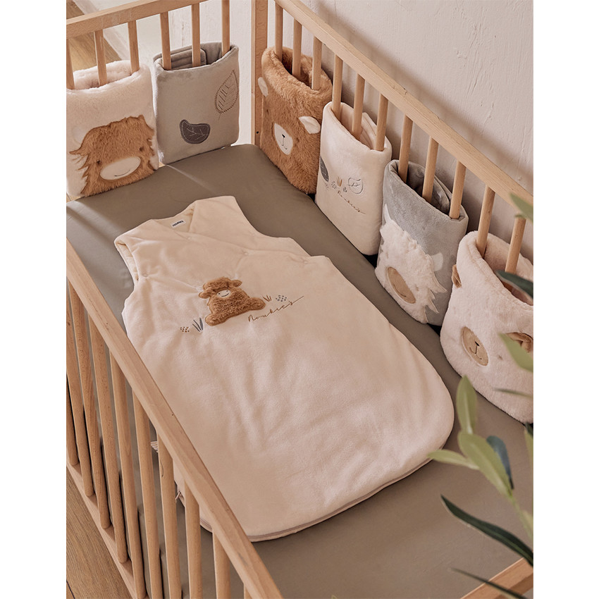 Slaapzak fluweel zonder mouwen 70cm Fluffy Ecru 