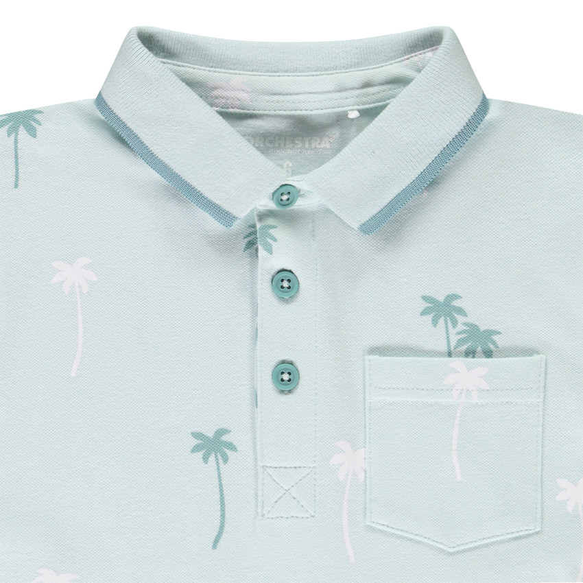 Poloshirt met korte mouwen, met palmenprint, voor jongens 