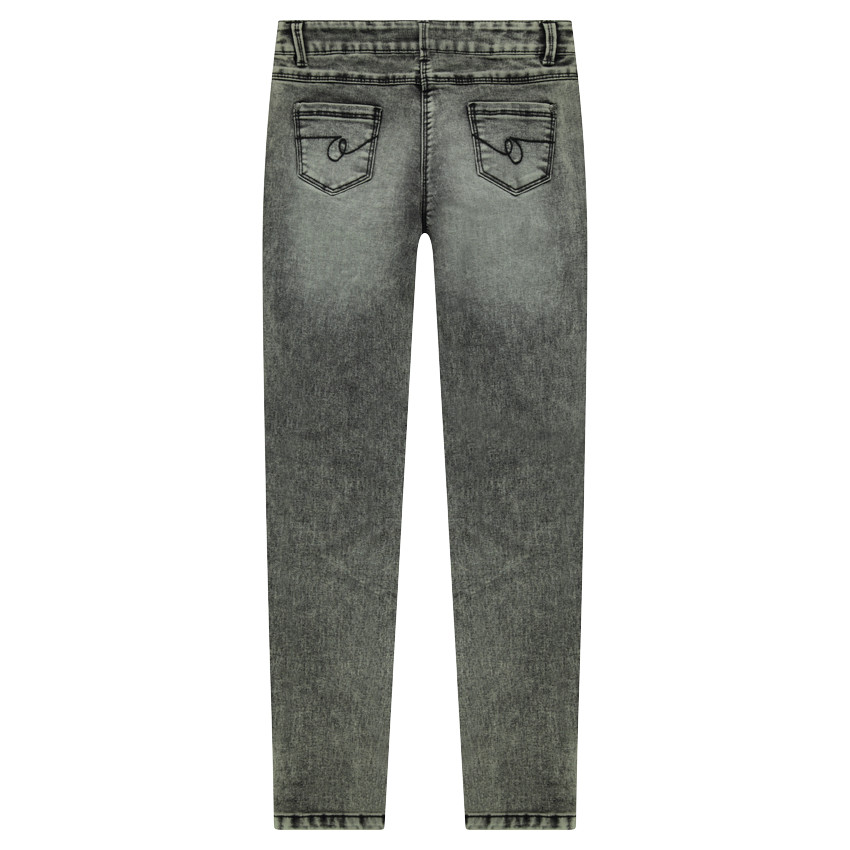 Junior - Jeans skinny effet neige avec patch coeur en sequins 