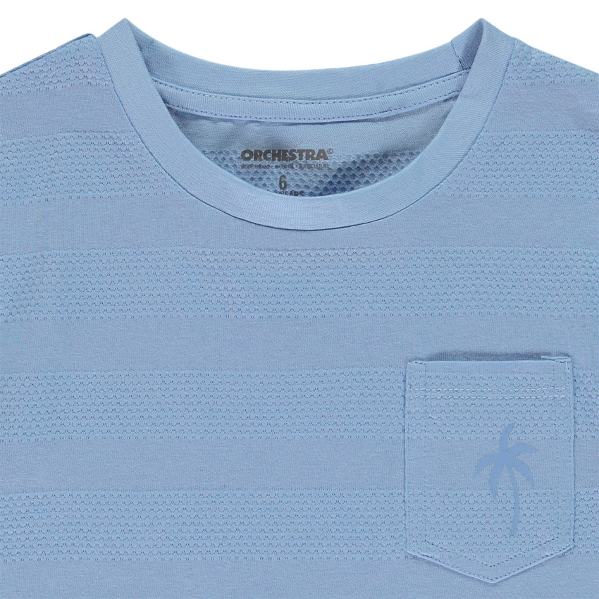 T-shirt manches courtes uni effet bandes texturées pour garçon 