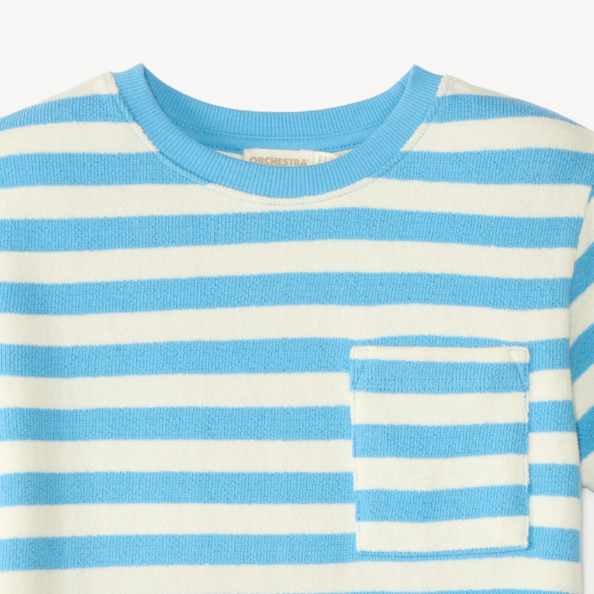T-shirt manches courtes à rayures en éponge garçon 