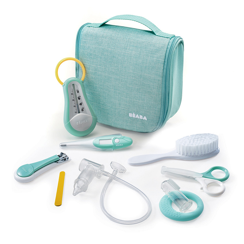 Trousse de Toilette + 9 Accessoires - Vert d'Eau 