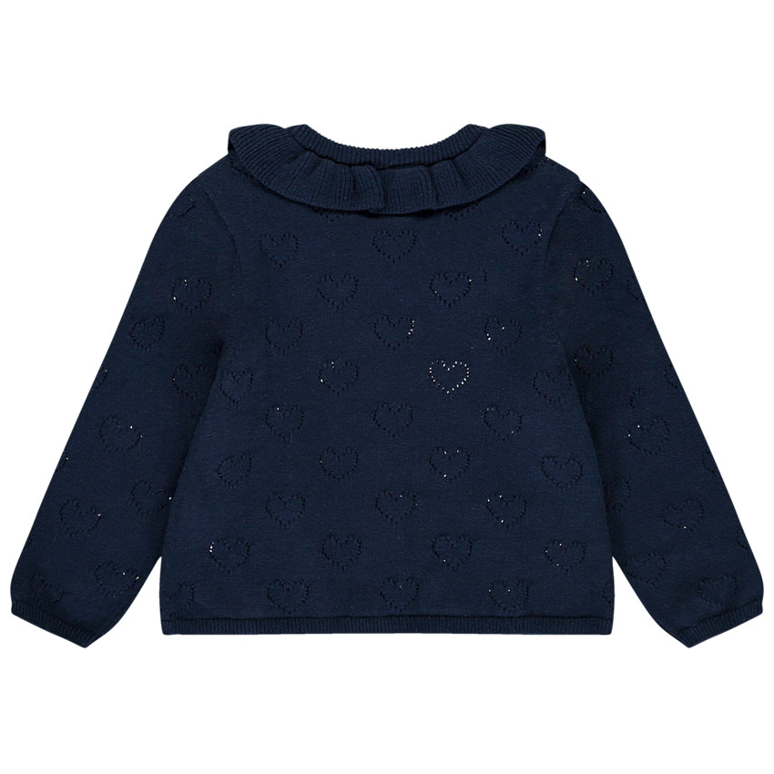 Gilet manches longues en tricot fantaisie pour bébé fille  