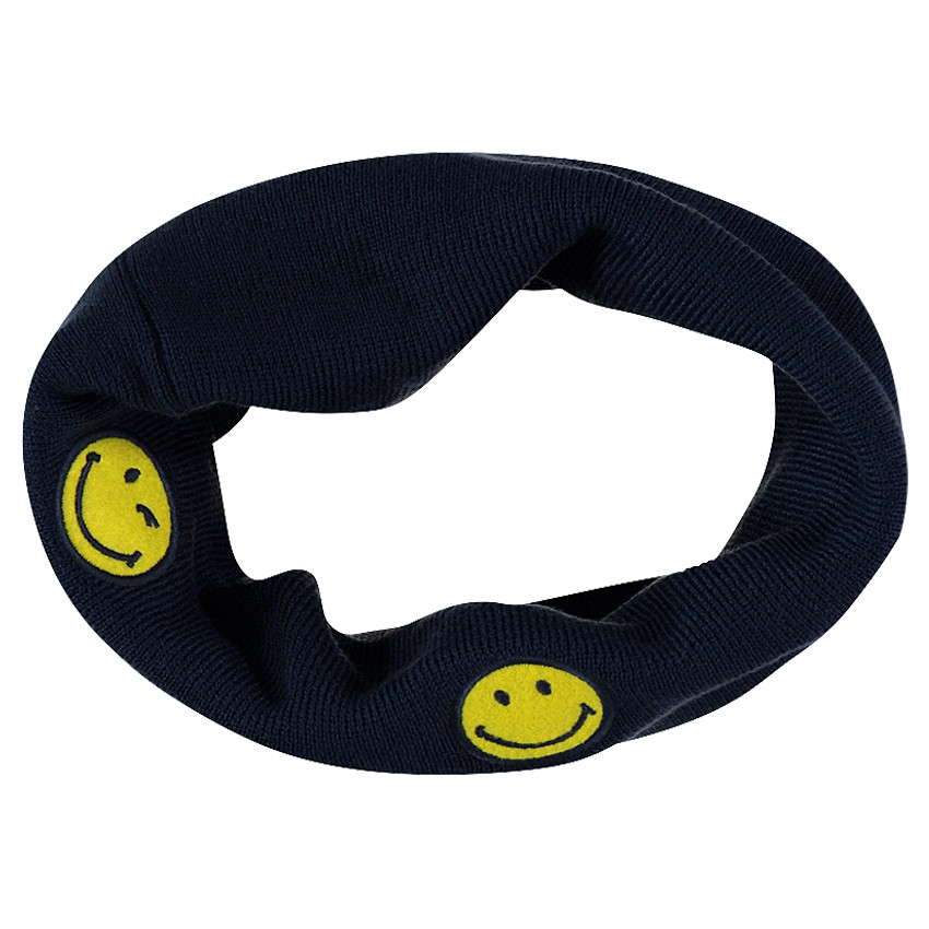 Snood en tricot côtelé avec badges Smiley patchés 