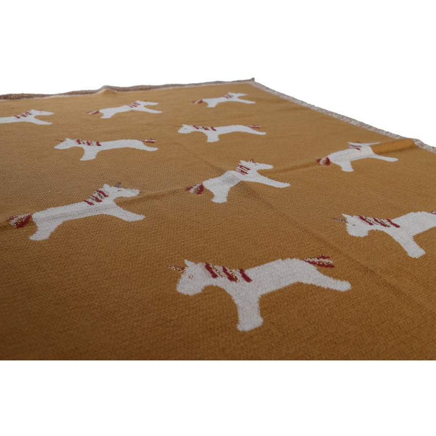 Couverture en tricot Lina & Joy en coton 100 x 75 cm 