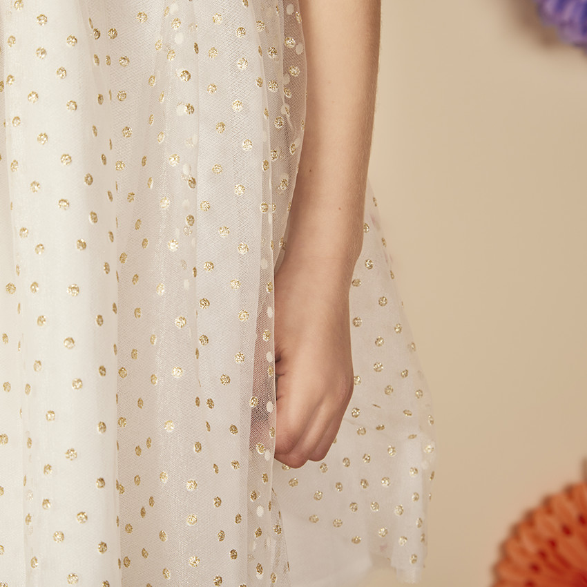 Ceremoniejurk in crêpe en tule voor meisjes 