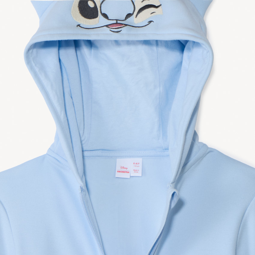 Gilet molleton à capuche ludique Stitch Disney pour fille 