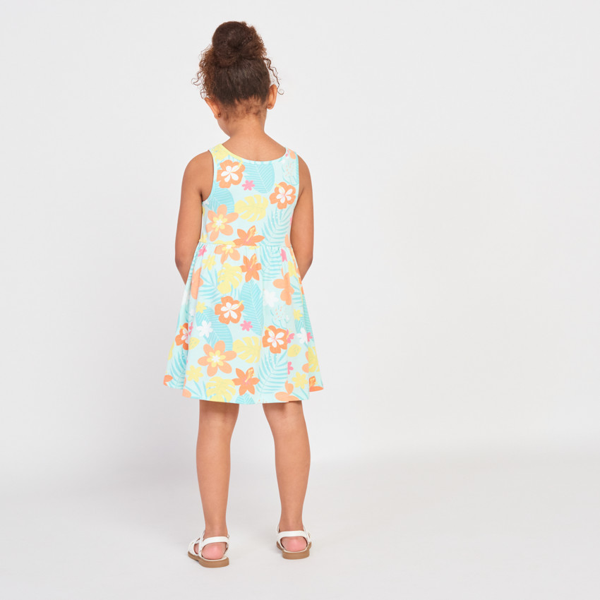 Robe sans manches imprimé fantaisie pour fille 