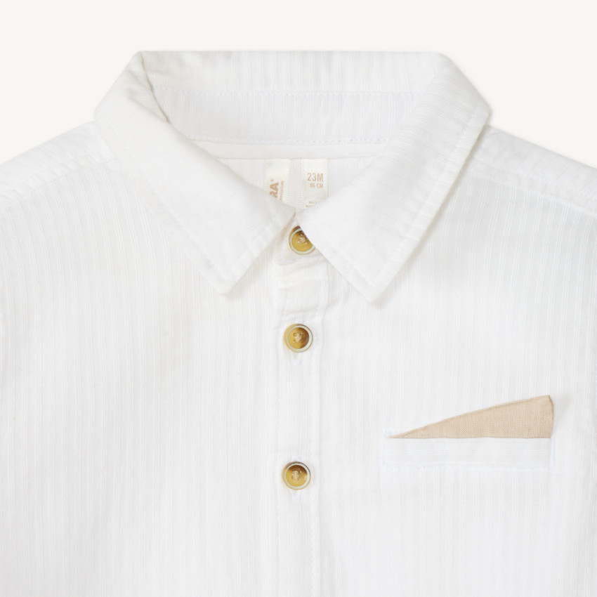 Chemise manches longues + nœud papillon pour bébé garçon 