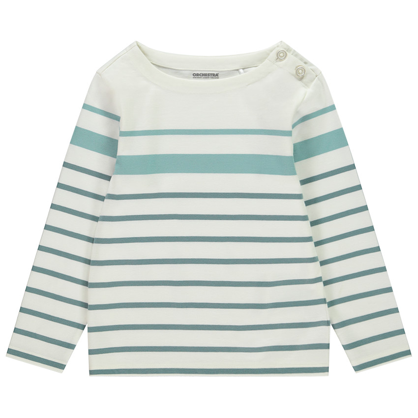 Jersey marinière met knoopsluiting voor jongens 