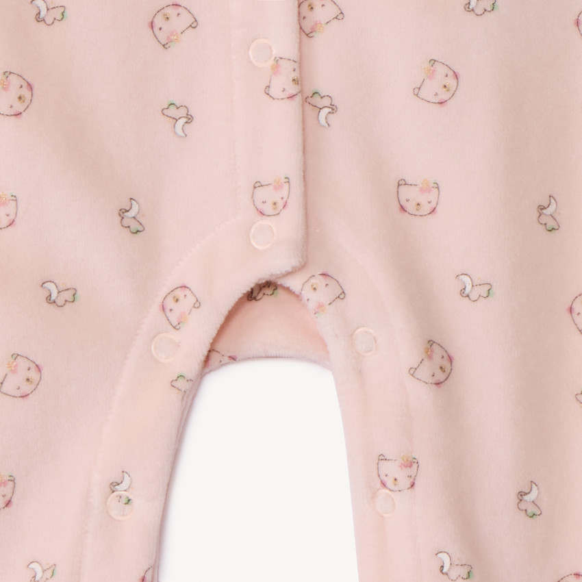 Set naissance 3 pièces motifs ours/lune pour bébé fille 