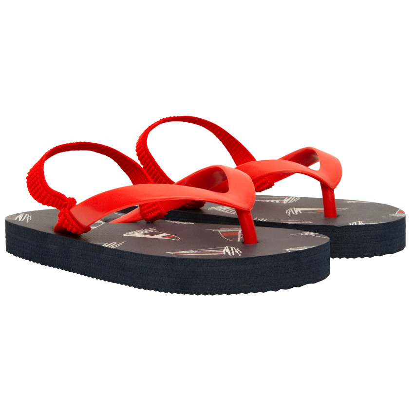 Tongs imprimé voiliers pour garçon avec lanière selon l'âge 