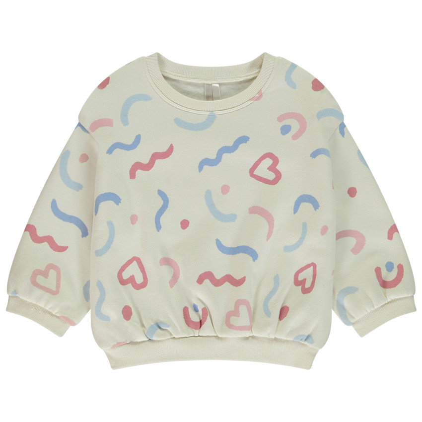 Oversize sweatshirt met arty print voor meisjes 