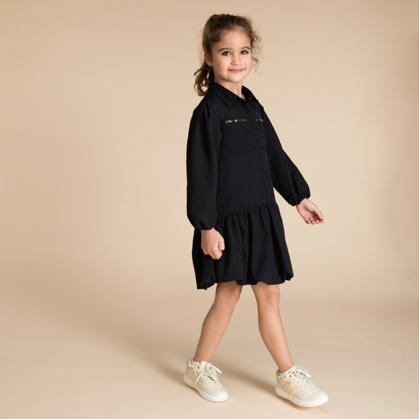 Hemdkleed van stof met strass voor meisjes 