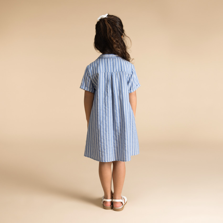 Robe chemise manches courtes rayée pour fille 