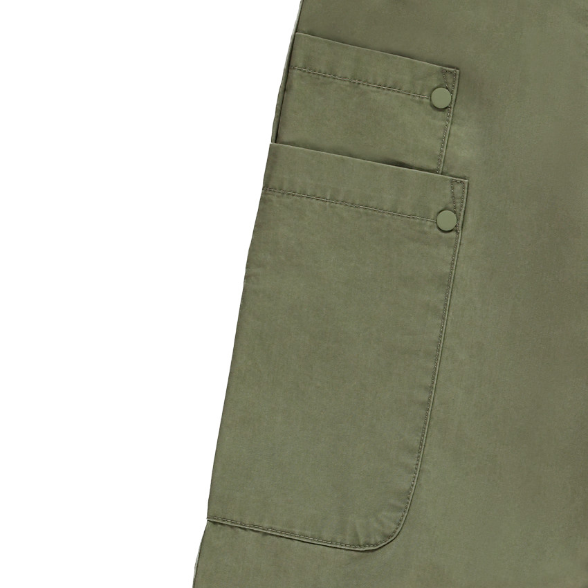 Pantalon parachute uni en toile avec grandes poches pour fille 