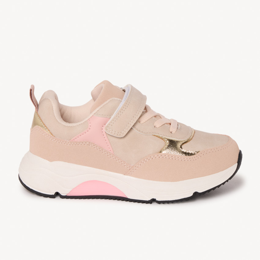 Basket de sport avec lacets élastiqués et velcro pour fille 