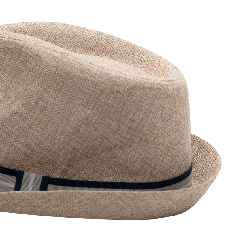 Borsalino effet paille à galon rayé 