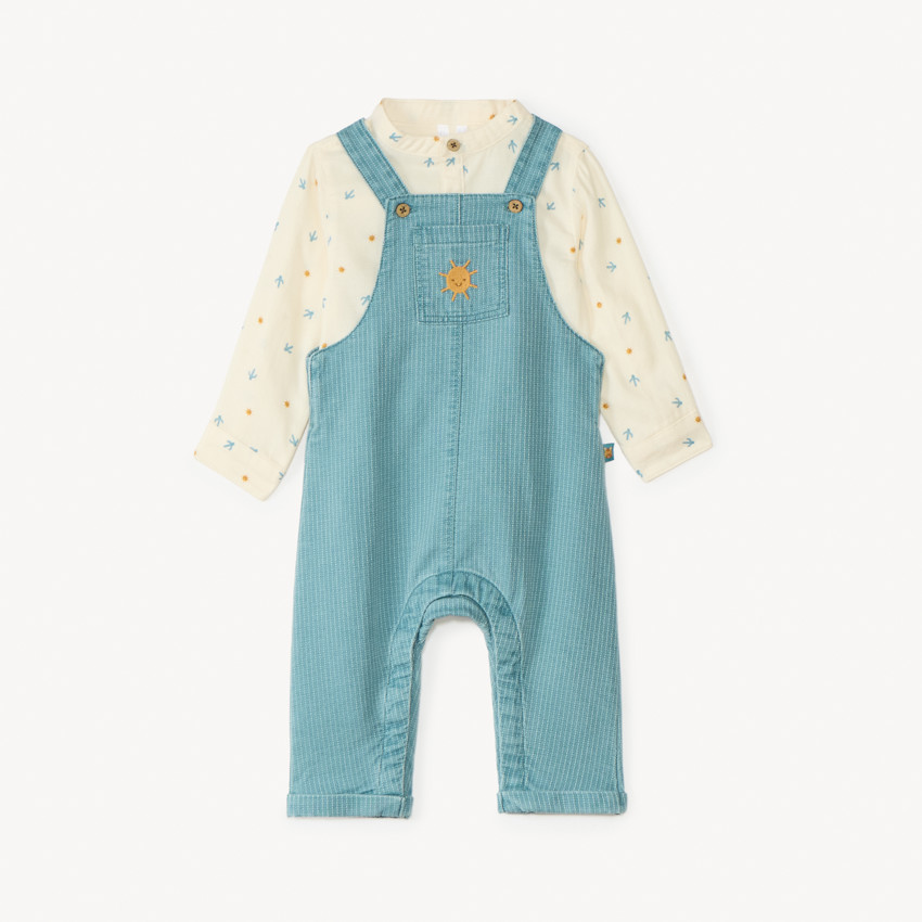 Ensemble 2 pièces avec salopette pour bébé garçon 