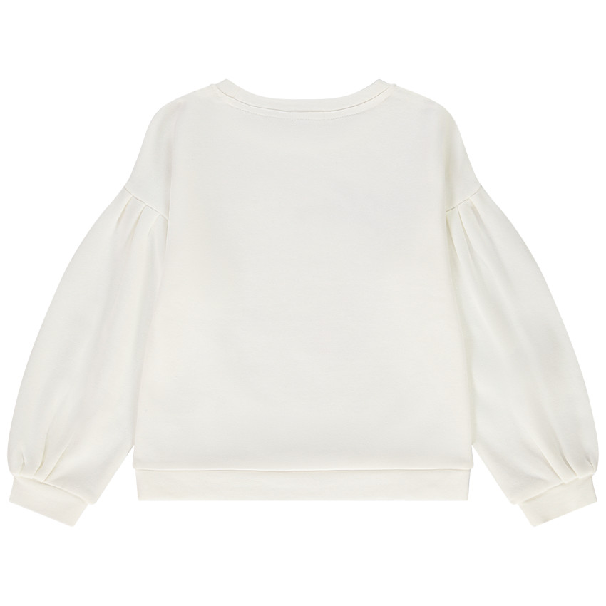 Sweat oversize en molleton printé et brodé pour fille 