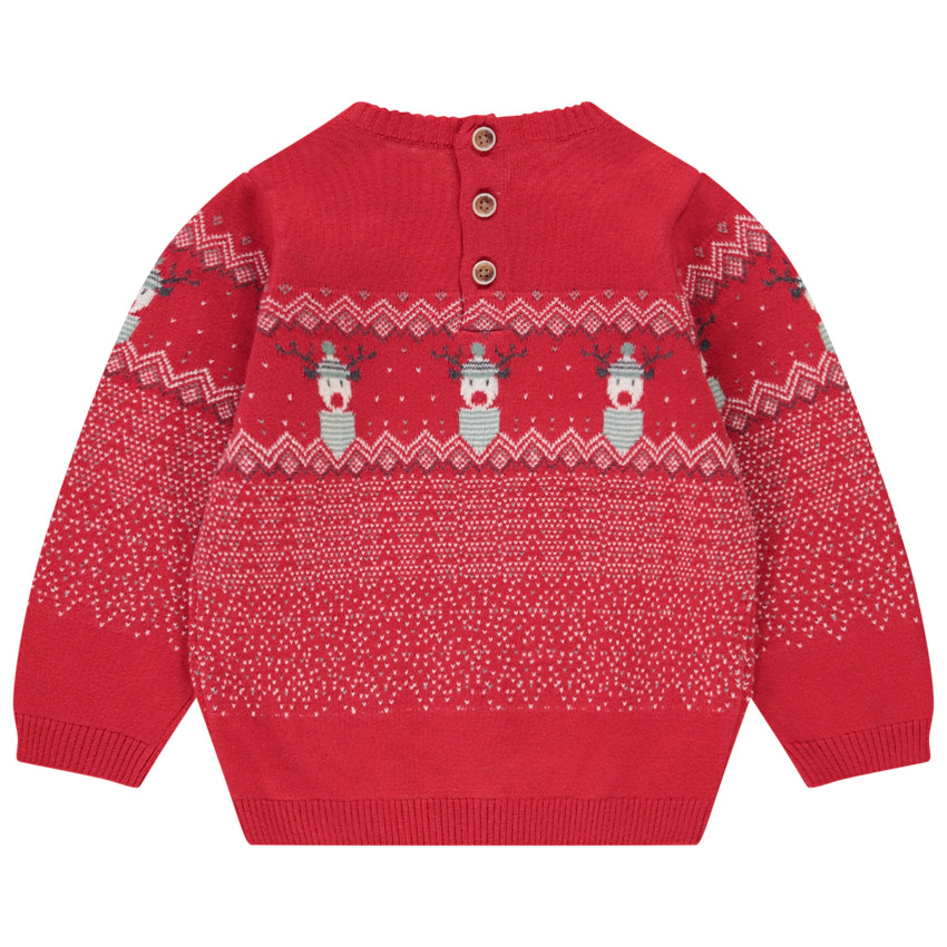 Pull doublé velours avec motif reine de Noël pour bébé garçon 