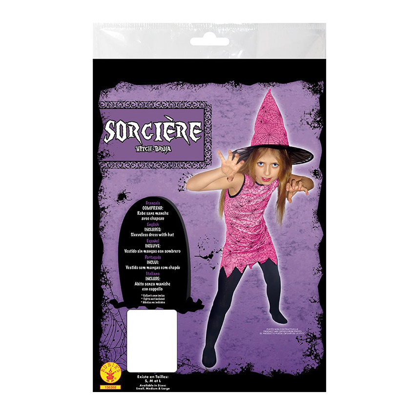 Déguisement Sorcière Taille M - Rose 