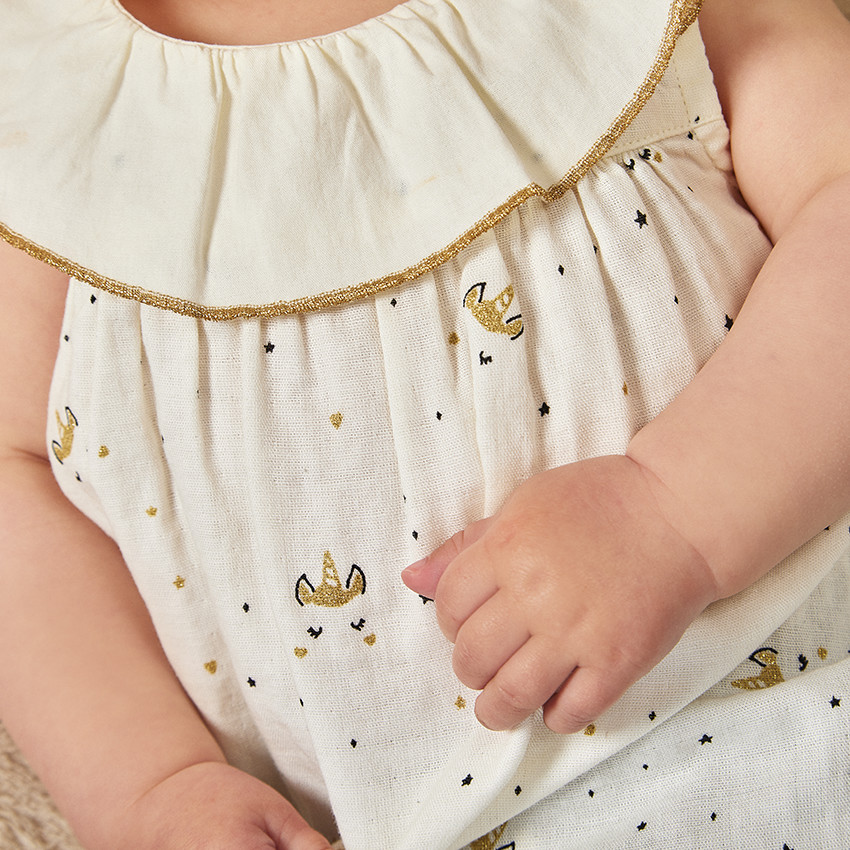 Ensemble 2 pièces avec robe imprimé licornes pour bébé fille 